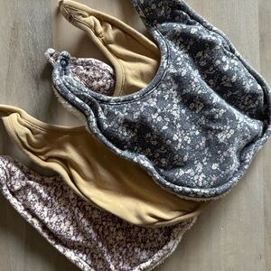 Jamie Kay - set of 3 organic cotton bibs. No holes or stains.